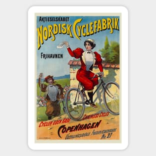 Nordisk Cyclefabrik Netherlands Vintage Poster 1899 Sticker